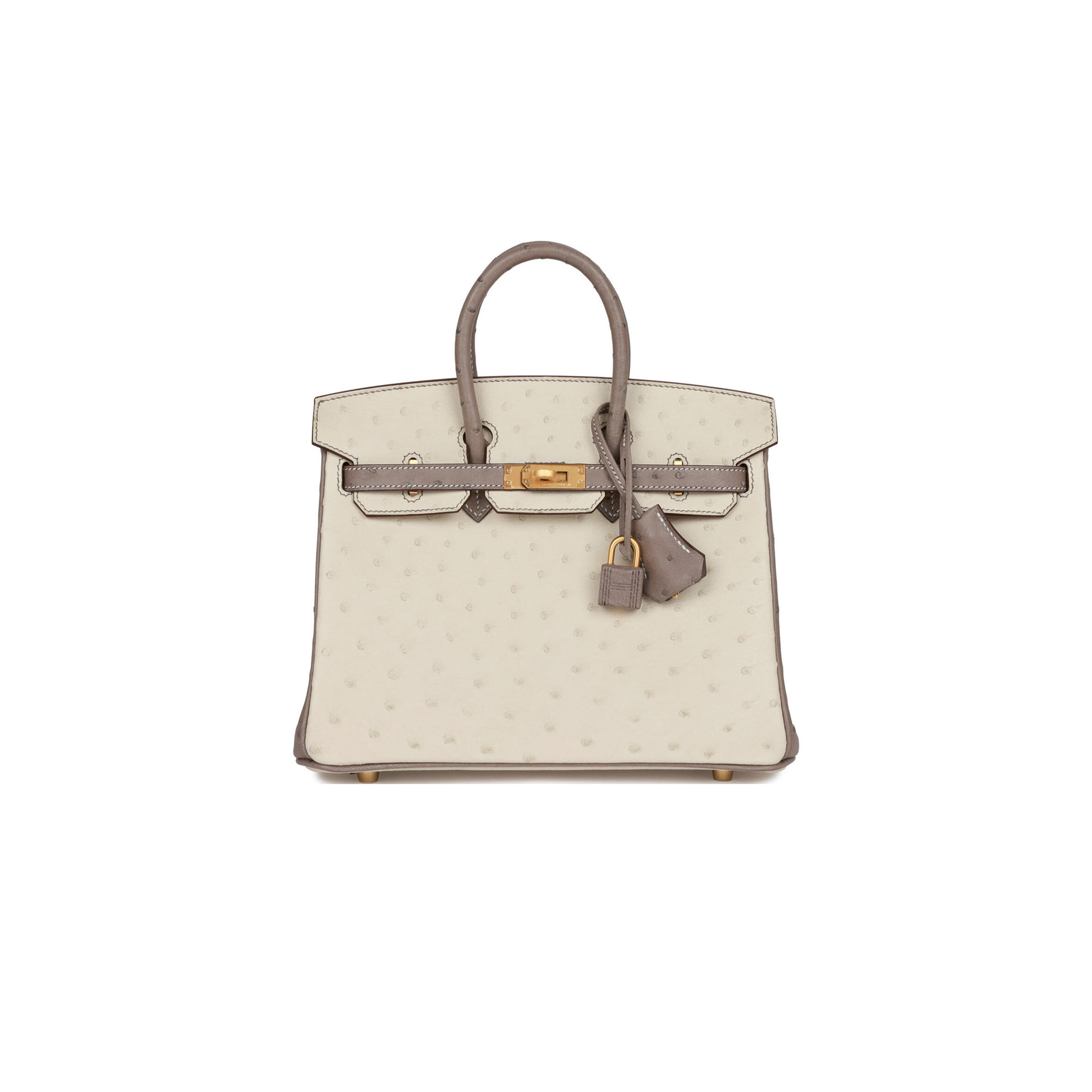 HERMES MASTER BIRKIN 25 OSTRICH BRUSHED GOLD HARDWARE (25*20*13cm)